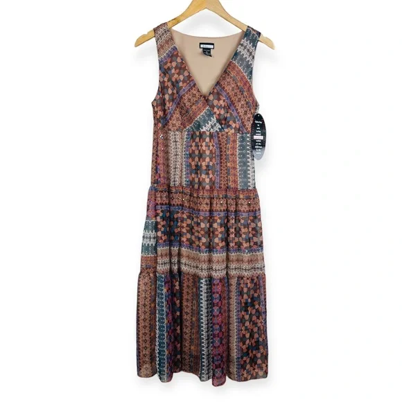 Believe | Dresses | New Chiffon Fit Flare Bohemian Flowy Dress 8 Beige Patchwork Lined Midi Nwt | Poshmark Believe | Dresses | New Chiffon Fit Flare Bohemian Flowy Dress 8 Beige Patchwork Lined Midi Nwt | Poshmark